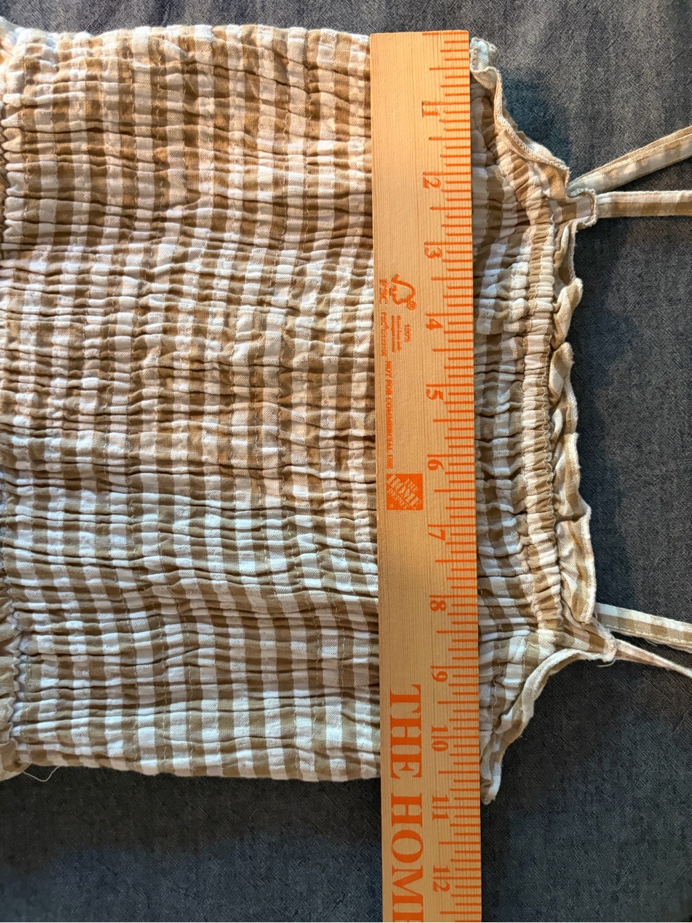 Sim & Sam Gingham Strapless Maxi Dress in Beige & White Checkered Size Xtra S - Picture 7 of 9